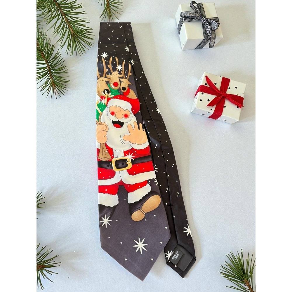Noel Holiday Collection Santa Christmas Tie Candy Cane Necktie‎ Festive Gift